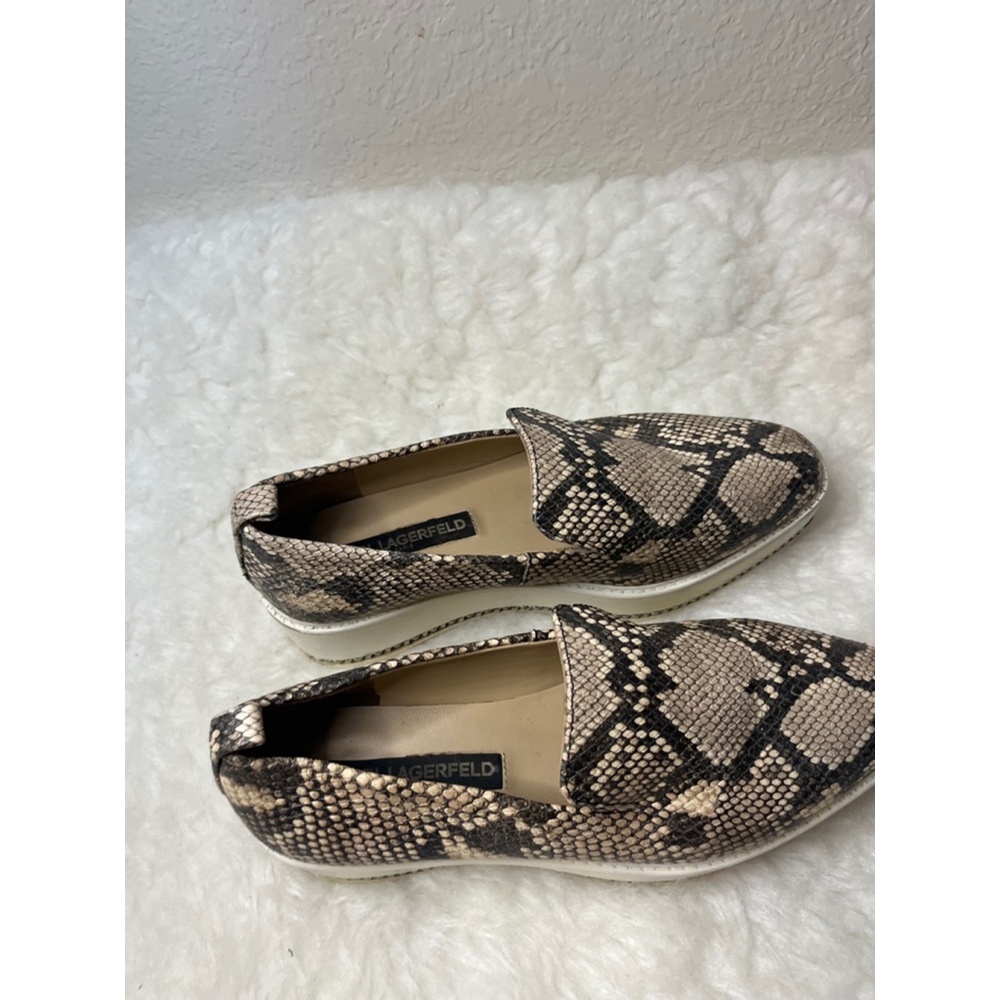 Karl Lagerfeld Brea slip-on sneakers snake print leather women size 6.5M - Picture 5 of 9